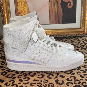 Adidas Jeremy Scott Men's Forum White Winged High-Top Sneakers